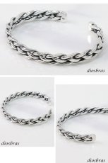 画像2: チェーン バングル ブレスレット チェーン シルバーブレスレット シルバーアクセサリー メンズ シルバーバングル ブレスレット バングル シルバー925 メンズアクセサリー プレゼント 人気 (2)