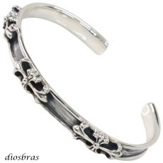 画像1: シルバーバングル クロス 十字架 シルバーアクセサリー メンズ ブレスレット シルバー925 メンズアクセサリー プレゼントに人気 送料無料 diosbras-ディオブラス- (1)