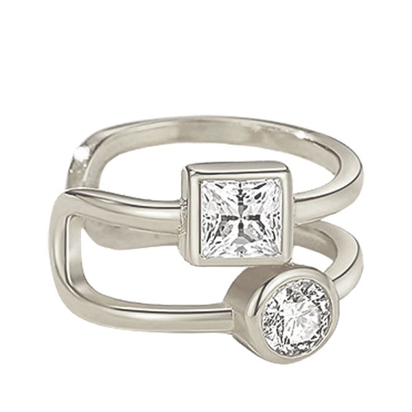 画像5: イヤーカフ シルバー925 ２連 フープ リング ジルコニア CZ ノンホール ミニマム ミニマリスト ゴールド シルバー 金属アレルギー対応 刻印 片耳 片方販売ピアス メンズ レディース