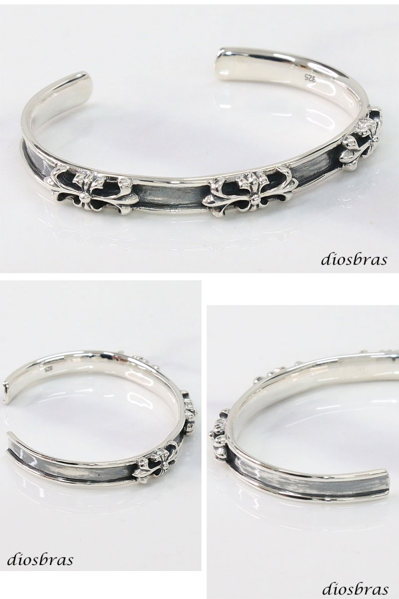 画像2: シルバーバングル クロス 十字架 シルバーアクセサリー メンズ ブレスレット シルバー925 メンズアクセサリー プレゼントに人気 送料無料 diosbras-ディオブラス- (2)