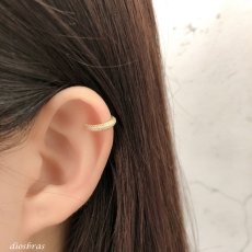 画像5: イヤーカフ シルバー925 フープ リング ジルコニア CZ ノンホール ミニマム ミニマリスト ゴールド シルバー 金属アレルギー対応 刻印 片耳 片方販売ピアス メンズ レディース (5)
