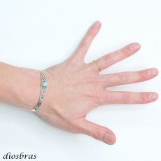 画像3: シルバー バングル ラリマー ドミニカ共和国産 アラベスク シルバー925 ブレスレット シルバーアクセサリー ネイティブ ゴシック インディアン (3)