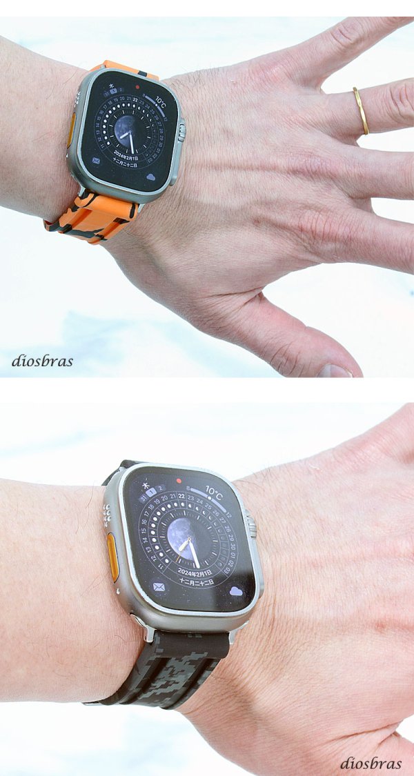 画像9: アップルウォッチ Apple watch 49mm ULTRA2 ULTRA ウルトラ  バンド ベルト ラバーバンド RUBBER おしゃれ バタフライバックル ブラック/ネイビー/オレンジ/グリーン/グレー/ホワイト メンズ 全サイズ対応 バンド シリコン スポーツ くすみカラー