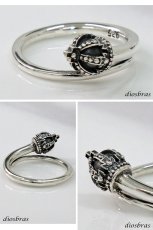 画像2: シルバーリング 王冠 クロス フリーサイズ 十字架 リング シルバーアクセサリー クラウン メンズ 指輪 シルバー925 メンズアクセサリー 大きいサイズ フリーサイズ (2)