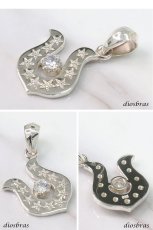 画像2: ホースシュー スモールホースシュー 5 CZ  メイン  馬蹄 蹄鉄 スター 星 ネックレス ペンダント シルバー925製銀 メンズ レディース  シルバー925ペンダント ペンダント トップ ネックレス  ネックレス メンズ レディース ジルコニア (2)