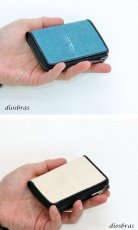 画像11: スマートキー対応　４連　ラウンド　キーケース　ガルーシャ　エイ革　スティングレイ　スティングレー キーケース キーレスホルダー キーレス キーホルダー Ｌ型ジッパー ミニ財布 カードケース  極薄 ショート メンズ レディース 本革  大容量 本格派 拘り 牛革 紳士 婦人 (11)