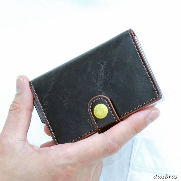 画像20: カードケース スライド イタリアンレザー イタリア　レザー　本革 牛革　財布　ウォレット　二つ折り財布　アルミニウム　カードケース スキミング防止 磁気 薄型 スリム RFID カードホルダー スライド式 マネークリップ メンズ レディース キャッシュレス ミニマリスト