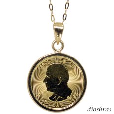 画像3: コイン ペンダント 24金 メイプル金貨 1/20オンス 18金 シンプル枠 カナダ王室造幣局発行 純金ペンダント K24 コインネックレス  チャーチル エリザベス チェーンセット (3)