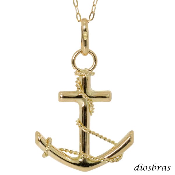 画像3: アンカー ペンダント k18 18金トップ コイン シンプル ゴールド 18k メンズ レディース マリーン 海 マリーナ 18金 チャーム クロス ペンダント コイン 金貨 ペンダント トップ  ネックレス  ネックレス M チェーンセット