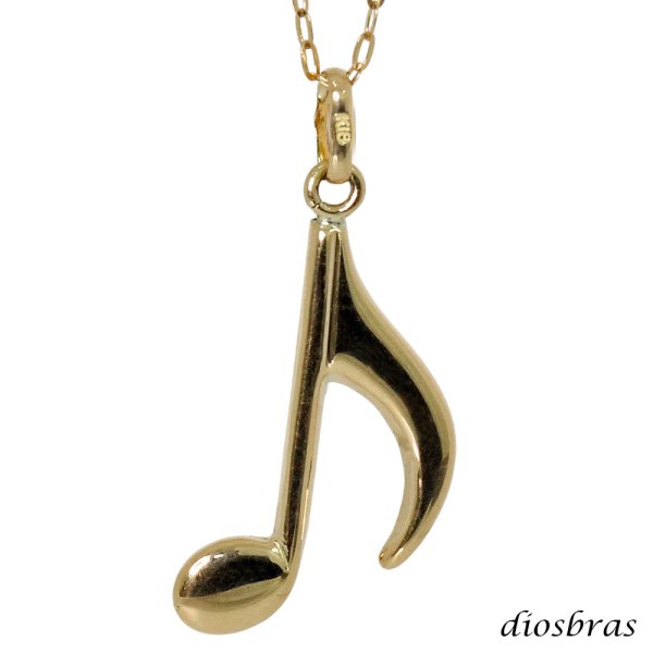 画像3: 音符 音楽 ペンダント k18 18金トップ 8分音符 シンプル ゴールド 18k メンズ レディース  18金 チャーム ペンダント ペンダントトップ  ネックレス  ネックレスチェーンセット