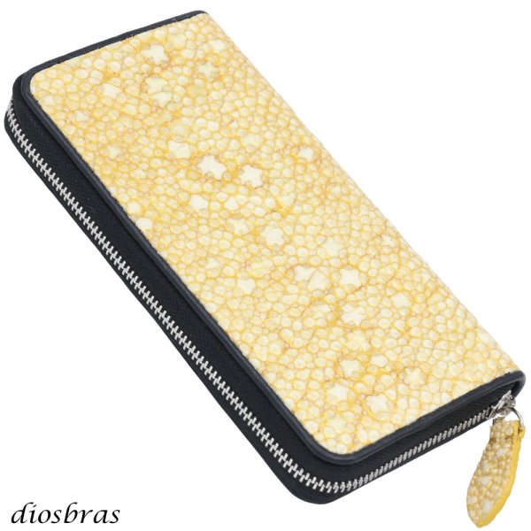 画像7: 財布 ラウンドファスナー スティングレイ メンズ レディース 本革 スティングレー スター エイ革 梅花皮 かいらぎ イバラエイ ウォレット ガルーシャ ラウンド ジッパー スタースティングレー レザーウォレット ロングウォレット  長財布 牛革 ハンドメイド　ゴールドパール