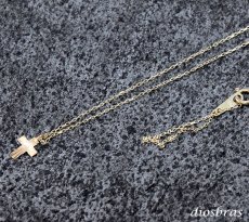 画像2: クロス 十字架 ペンダント k10 10金トップ シンプル ゴールド 10k メンズ レディース10金 チャーム ペンダントトップ チェーン付き (2)