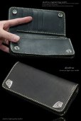 画像5: メンズ長財布 バイカーズウォレット レザーウォレット 本革 レザー メンズ長財布 大容量 長財布 バイカーズウォレット レザーウォレット ダブルホールド シルバー９２５コンチョ 革財布 皮財布 ロングウォレット ライダースウォレット 天然皮革 お財布 ブラック 黒