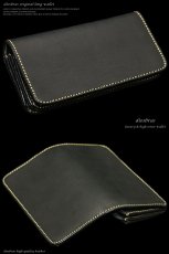 画像6: メンズ長財布 レザーウォレット 本革 サドルレザー 牛革 シンプルウォレット メンズ長財布 レザーウォレット メンズ 長財布 革財布 皮財布 ロングウォレット 本物 天然皮革 ハンドメイド ウォレット お財布 紳士財布 婦人財布 プレゼント サイフ ヌメ革 ブラック 黒 (6)