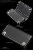 画像4: メンズ長財布 バイカーズウォレット レザーウォレット 本革 レザー メンズ長財布 大容量 長財布 バイカーズウォレット レザーウォレット ダブルホールド シルバー９２５コンチョ 革財布 皮財布 ロングウォレット ライダースウォレット 天然皮革 お財布 ブラック 黒