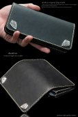画像3: メンズ長財布 バイカーズウォレット レザーウォレット 本革 レザー メンズ長財布 大容量 長財布 バイカーズウォレット レザーウォレット ダブルホールド シルバー９２５コンチョ 革財布 皮財布 ロングウォレット ライダースウォレット 天然皮革 お財布 ブラック 黒