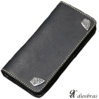 メンズ長財布 バイカーズウォレット レザーウォレット 本革 レザー メンズ長財布 大容量 長財布 バイカーズウォレット レザーウォレット ダブルホールド シルバー９２５コンチョ 革財布 皮財布 ロングウォレット ライダースウォレット 天然皮革 お財布 ブラック 黒