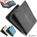 メンズ二つ折り レザーウォレット 本革 スティングレイ エイ革 ガルーシャ シンプルウォレット スリム 薄い 短財布 レザーウォレット 革財布 皮財布 ショートウォレット ウォレット 紳士財布 婦人財布 サイフ 二つ折り財布 メンズ レディース 財布 L型コインファスナー