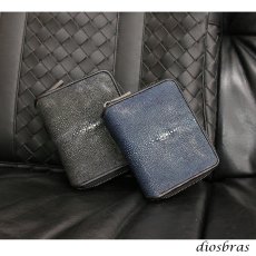画像12: 財布 ラウンドファスナー  ガルーシャ スティングレイ 財布 スティングレー メンズ レディース 本革  エイ革 大人気 ラウンドファスナー ウォレット  ラウンド ジッパー ＺＩＰＰＥＲ 財布 ヌメ革 レザーウォレット ロングウォレット バイカー ミニ財布 牛革 紳士 婦人 (12)
