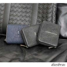 画像12: 財布 ラウンドファスナー  ガルーシャ スティングレイ 財布 スティングレー メンズ レディース 本革  エイ革 大人気 ラウンドファスナー ウォレット  ラウンド ジッパー ＺＩＰＰＥＲ 財布 ヌメ革 レザーウォレット ロングウォレット バイカー ミニ財布 牛革 紳士 婦人 (12)