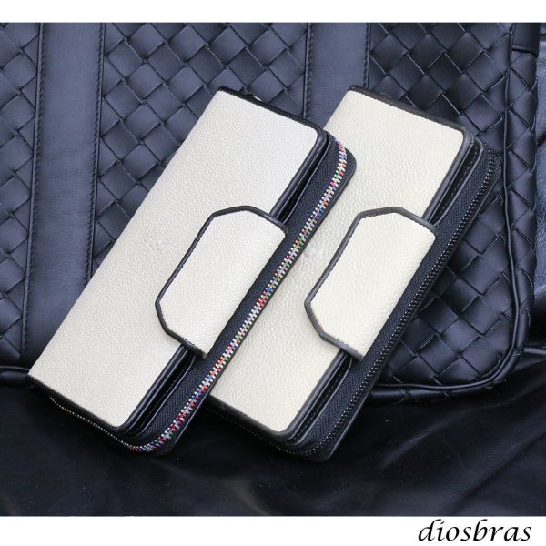 画像3: 財布 スティングレイ ガルーシャ 財布 スティングレー エイ革 ラウンドファスナー メンズ レディース 本革 エイ革 大人気 ウォレット ラウンド ジッパー ＺＩＰＰＥＲ ヌメ革 レザーウォレット ロングウォレット バイカー 長財布 牛革 紳士 婦人 バニラホワイト