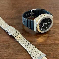 画像5: 【1年保証】カシオーク　カスタム G-shock ジーショック GA-2100 GA-2110用 カシオーク 最新型 ステンレス ケース ラバーストラップ カシオーク ラバー ベルト ケース カスタム (5)