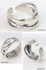 画像2: ３連 シルバーリング  リング ハンドメイド ねじり 編み込み チェーン リング ツイスト  シルバーアクセサリー 3つ編み 4つ編み シルバーアクセサリー メンズ シルバーリング 指輪 シルバー925 フリーサイズ メール便全国送料無料 (2)
