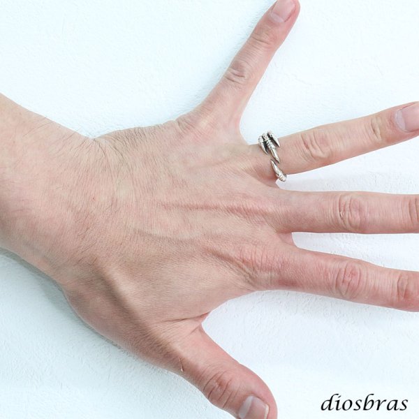 画像3: 【シルバーリング】【ドラゴン　リング】【シルバーアクセサリー】クロウ　爪　リング 龍　竜　シルバーアクセサリー メンズ シルバーリング 指輪 シルバー925 メンズアクセサリー 大きいサイズ フリーサイズ【メール便なら全国送料無料】