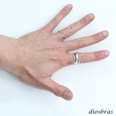 画像3: ３連 シルバーリング  リング ハンドメイド ねじり 編み込み チェーン リング ツイスト  シルバーアクセサリー 3つ編み 4つ編み シルバーアクセサリー メンズ シルバーリング 指輪 シルバー925 フリーサイズ メール便全国送料無料 (3)
