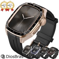 【1年保証】アップルウォッチ ウルトラ 46mm  バンド メタル ケース スポーツモデル　プロフェッショナルモデル　カバー 一体型 バンド ラバー apple watch 高級ベルト ケースバンド メンズ ベルト メタル素材  一体型 おしゃれ 腕時計  Series4/5/6/7/8/9/SE