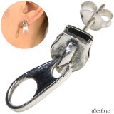 ピアス ジッパー ファスナー ドロップピアス  シルバーアクセサリー シルバーピアス シルバー925 ピアス  片方  ピアス片耳 片方販売ピアス メンズ レディース