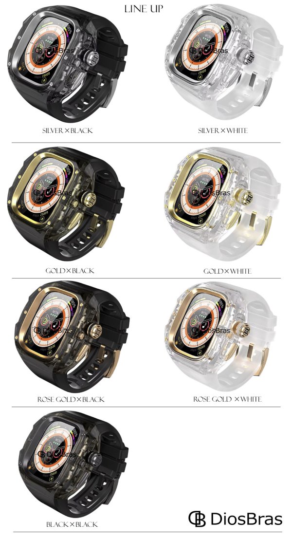 画像6: 【1年保証】【新型】アップルウォッチ ウルトラ ULTRA3/2/1 49mm  バンド クリア 透明 ポリカーボネート ボタン開閉 ステンレス ケース　カバー 一体型 バンド ラバー apple watch 高級ベルト ケースバンド メンズ ベルト  49mm　一体型   Series4/5/6/7/8/9/SE