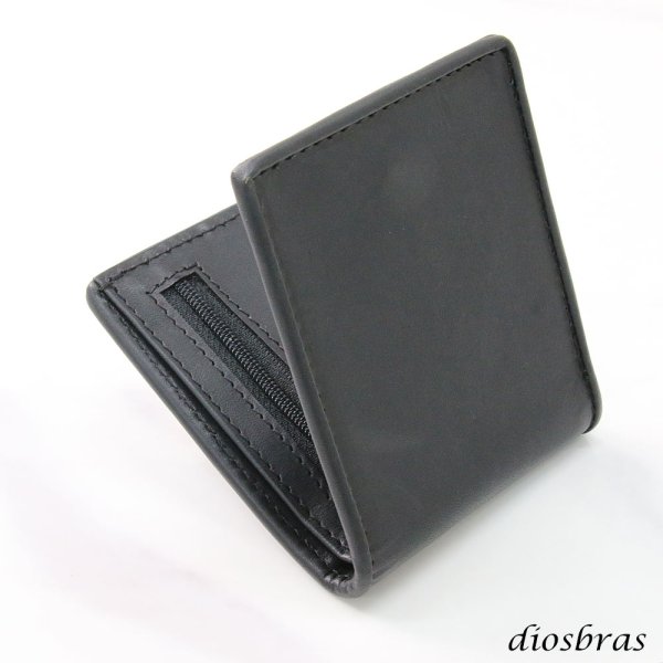 画像7: メンズ二つ折り レザーウォレット 本革 サドルレザー 牛革 シンプル スーパースリム 極薄 メンズ短財布 レザーウォレット 革財布 皮財布 ヌメ革 ショートウォレット 本物 天然皮革 レディース お財布 紳士財布 婦人財布 プレゼント サイフ 二つ折り財布 ブラック 黒