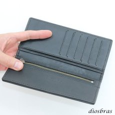 画像6: メンズ長財布 レザーウォレット 本革 サドルレザー 牛革 スーパースリム 極薄 メンズ長財布 バイカーズウォレット レザーウォレット メンズ 長財布 革財布 皮財布 ロングウォレット 天然皮革 ハンドメイド ウォレット お財布 紳士財布 ヌメ革 プレゼント ブラック 黒 (6)