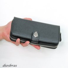 画像7: 長財布 ラウンドファスナー クロス シルバー925製 コンチョ 十字架 レザーウォレット 革財布 本革 レザー シュリンクレザー ラウンドジッパー ウォレット ハンドメイド 牛革 レディース おしゃれ スリム メンズ長財布  男性 女性 メンズ財布 ファスナー カード収納 大容量 (7)