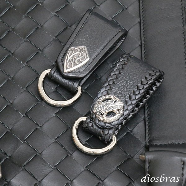 画像4: シュリンクレザー キーホルダー キーループ ベルトループ キーフラップ  牛革 コンチョ シルバー９２５