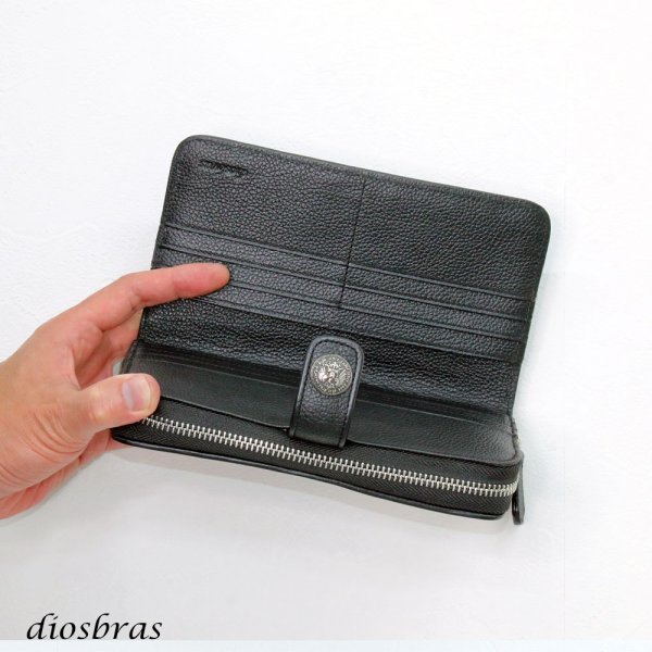 画像9: 長財布 ラウンドファスナー クロス シルバー925製 コンチョ 十字架 レザーウォレット 革財布 本革 レザー シュリンクレザー ラウンドジッパー ウォレット ハンドメイド 牛革 レディース おしゃれ スリム メンズ長財布  男性 女性 メンズ財布 ファスナー カード収納 大容量