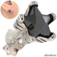 ピアス 星 スター ブラックジルコニア ピアス ワンポイントピアス シルバー925 片方 ピアス片耳 単品販売 メンズ レディース