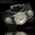 画像4: diosbras-ディオブラス- 本革サドルレザー カスタムウォッチ レザーウォッチ コンチョ 腕時計 シルバー９２５ ヌメ革 バイカー 牛革時計 インディアン メンズ ベルト 黒 ブラック