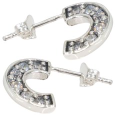 画像5: ピアス ジルコニア フープ リング シルバー９２５ ピアス メンズ レディース アクセサリー 両耳 2個セット (5)