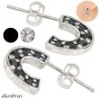 画像1: ピアス ジルコニア フープ リング シルバー９２５ ピアス メンズ レディース アクセサリー 両耳 2個セット (1)
