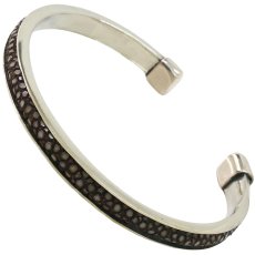 画像6: バングル  シルバーアクセサリー ガルーシャ 鏡面 スティングレイ エイ革 スティングレー シンプルデザイン 　ブルー　ブラック メンズ シルバーバングル ブレスレット メンズアクセサリー プレゼントに人気 送料無料 (6)