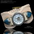 画像4: diosbras-ディオブラス- 本革サドルレザー カスタムウォッチ レザーウォッチ  コンチョ 腕時計 シルバー９２５ ヌメ革 バイカー 牛革時計 ナチュラル ヌメ革 タン