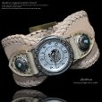 画像4: diosbras-ディオブラス- 本革サドルレザー カスタムウォッチ レザーウォッチ メンズ ベルト  コンチョ 腕時計 シルバー９２５ ヌメ革 バイカー 牛革時計 インディアン ナチュラル