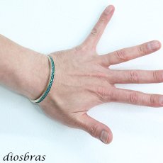 画像3: バングル  シルバーアクセサリー ガルーシャ 鏡面 スティングレイ エイ革 スティングレー シンプルデザイン 　ブルー　ブラック メンズ シルバーバングル ブレスレット メンズアクセサリー プレゼントに人気 送料無料 (3)