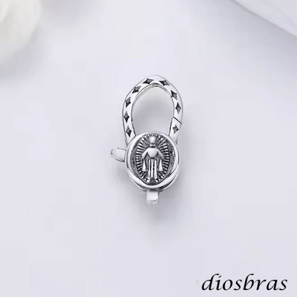 画像7: チェーン フック シルバー９２５ マリア メダイ キリスト マリア様 スター 星 クリスチャン カスタムパーツ ロブスター クラスプ ロック 両面デザイン