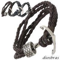 ブレスレット メンズ レザー ブレス 十字架 アンカー クロス プレート インフィニティ 無限  選べる♪全4種類 本革 革 バングル レザーブレスレット レザーブレス アメカジ系 サロン系 キレカジ系 に♪ ピューター製 メール便なら送料無料