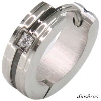 ステンレス フープピアス ジルコニア ブラックライン シルバー 金属アレルギー対応 メタル素材  シンプル 小さめ フープ ループ リング 輪っか ピアス アクセサリー メンズ レディース 中折れ式 メール便なら送料無料 13mm