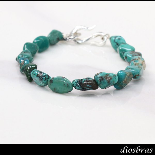 画像3: グリーン ターコイズ さざれ 馬蹄 ホースシュー フェザー ブレスレット ブレス メンズ ネイティブ  羽 ターコイズ オニキス シルバー925 チェーン さざれ石 メディスンホイール フェザー