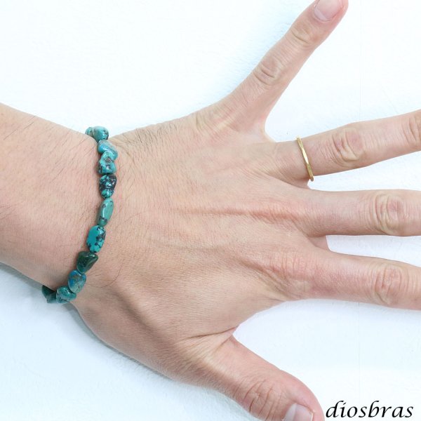 画像2: グリーン ターコイズ さざれ 馬蹄 ホースシュー フェザー ブレスレット ブレス メンズ ネイティブ  羽 ターコイズ オニキス シルバー925 チェーン さざれ石 メディスンホイール フェザー